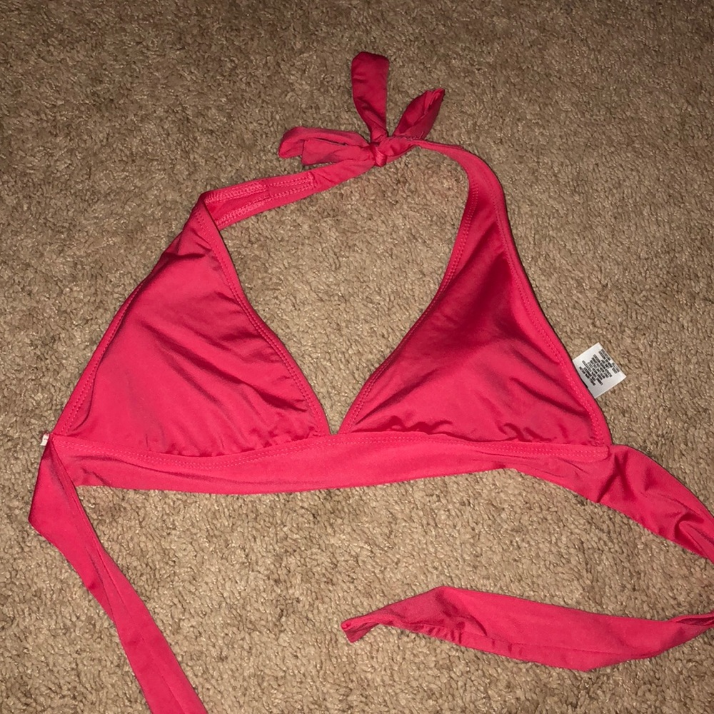 Hot pink bikini halter top